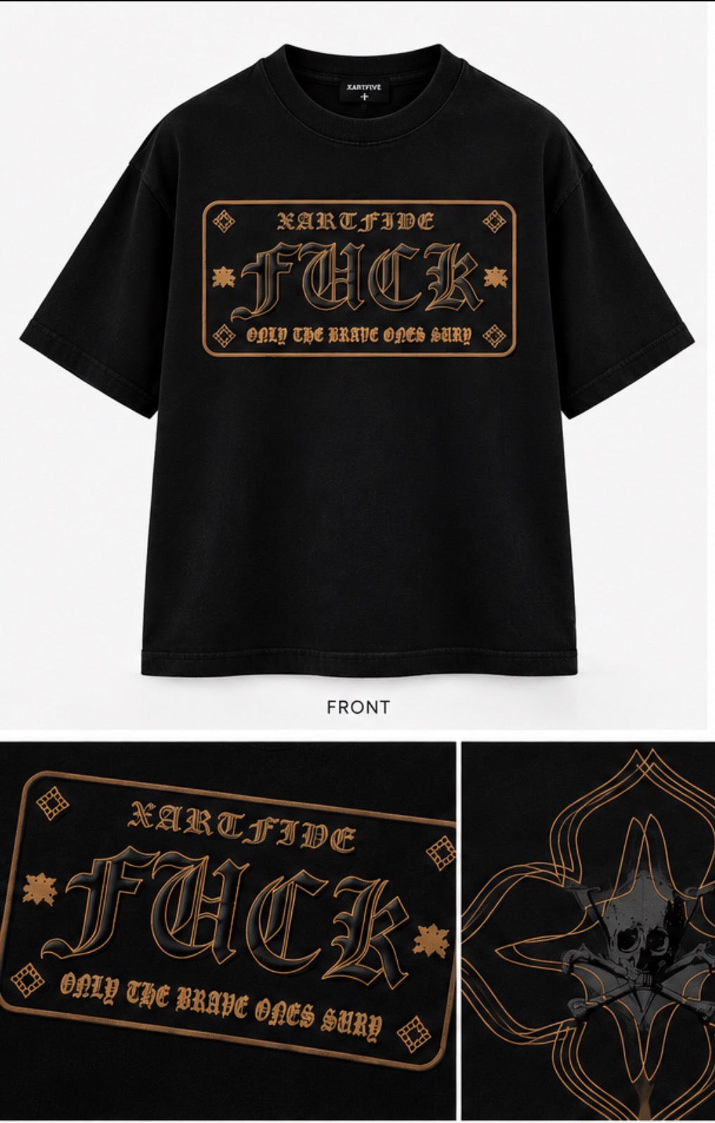 CHROMEXART Fuck Only The Brave Oversized T-Shirt