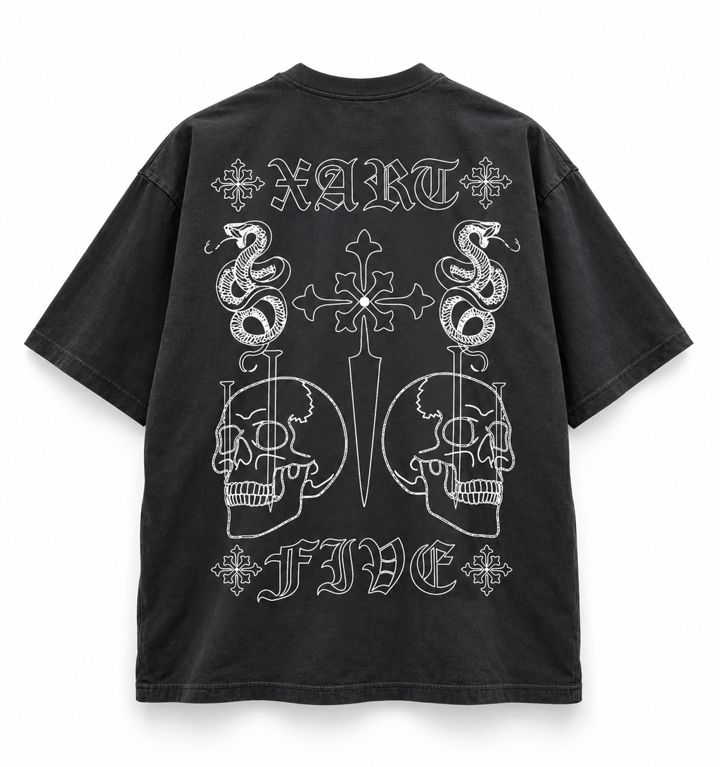 CHROMEXART Gothic Skull Oversized T-Shirt