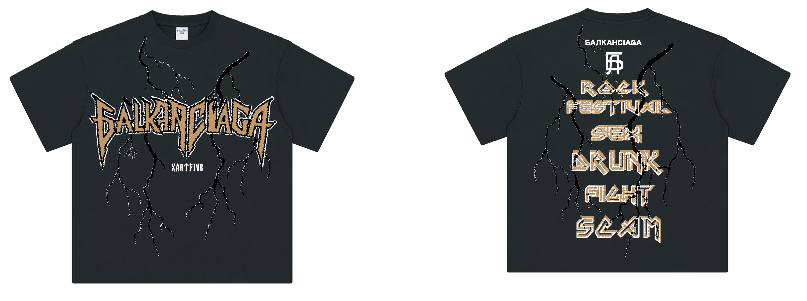 BALKANCIAGA Rock Festival T-Shirt – Black