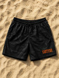 XARTFIVE Black Camo Shorts – Orange Logo Edition