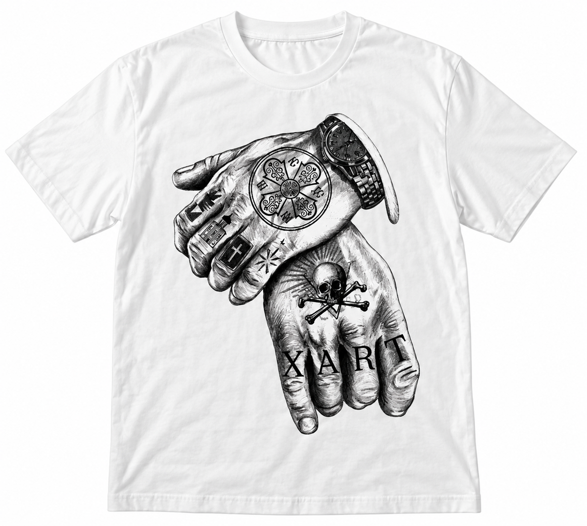 XARTFIVE — Tattoed Hands T-Shirt