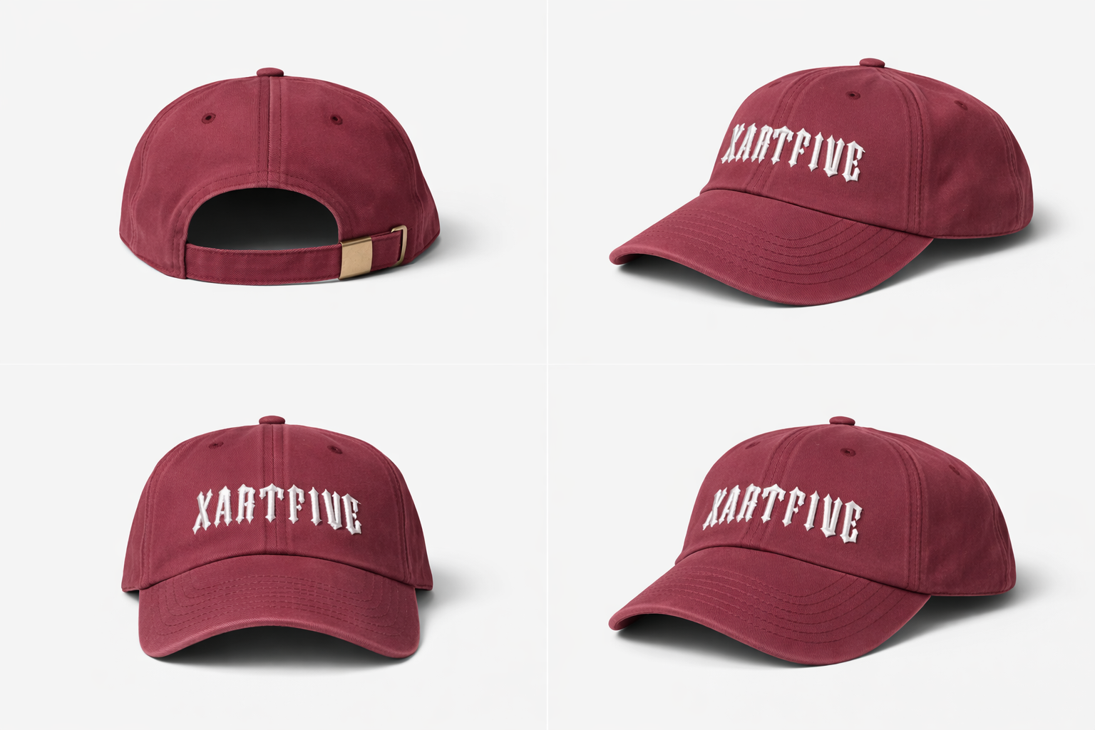 XARTFIVE Burgundy Washed Cap