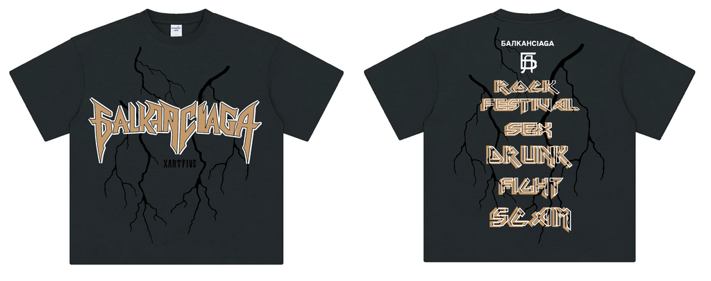 BALKANCIAGA Rock Festival T-Shirt – Black