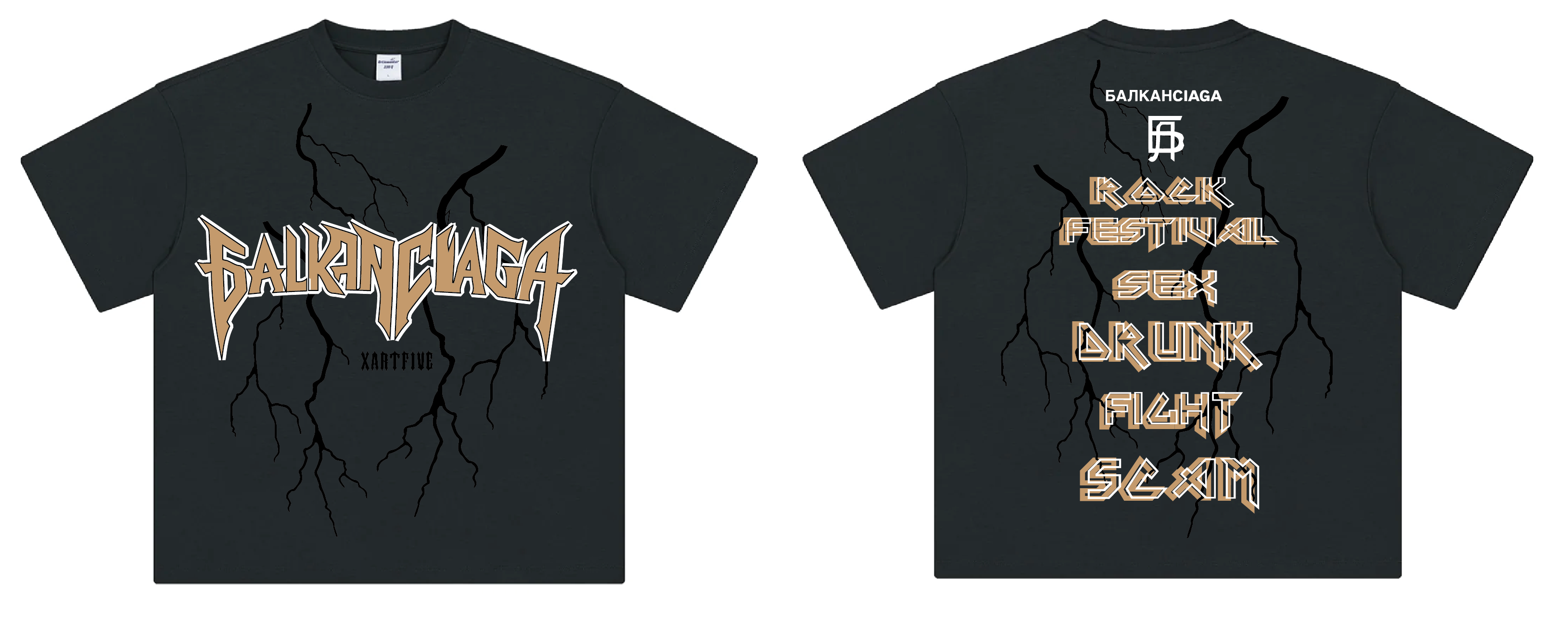 BALKANCIAGA Rock Festival T-Shirt – Black