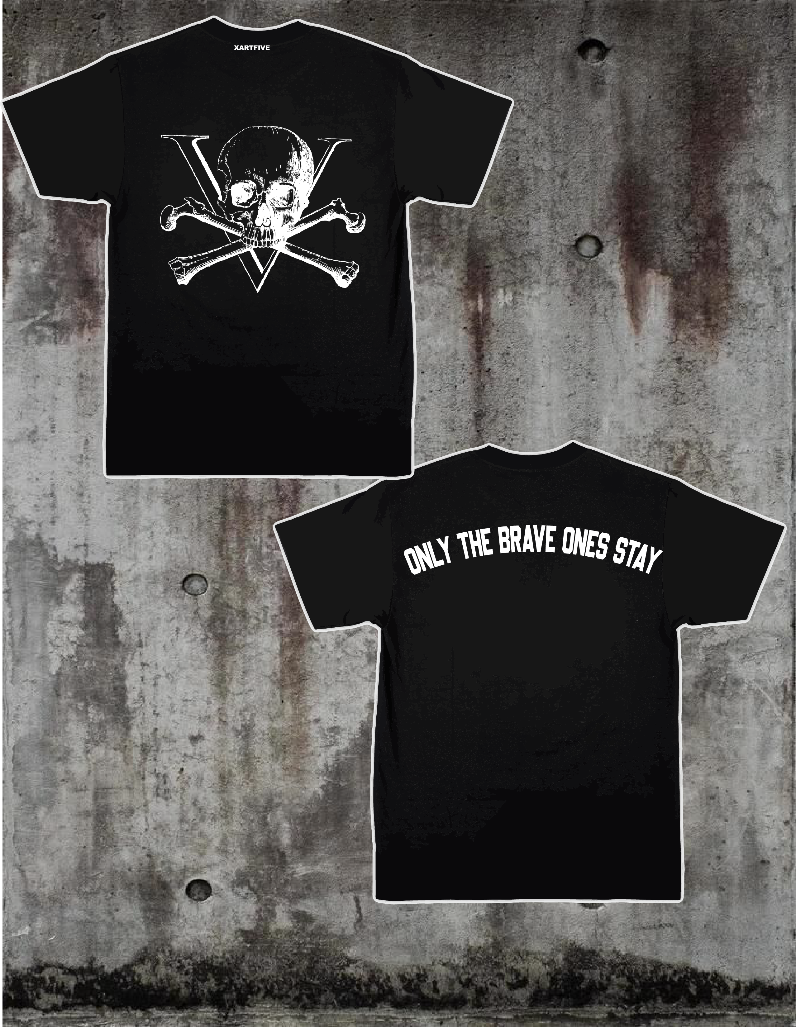 XARTPIVE “Brave Ones” Skull T-Shirt – Black